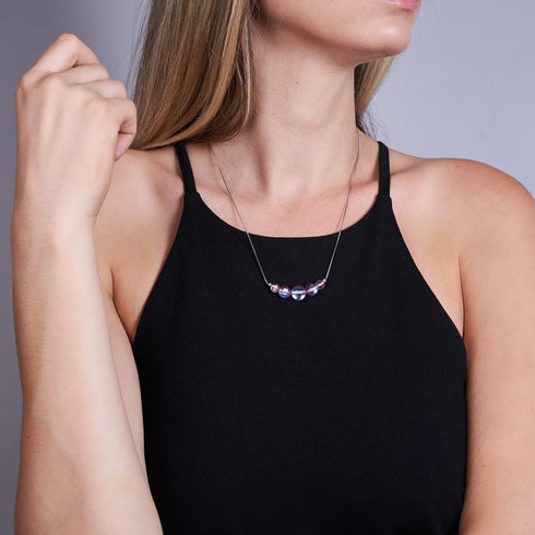 Pink Nebula | .925 Sterling Silver | Galaxy Glass Infinity Clasp Necklace